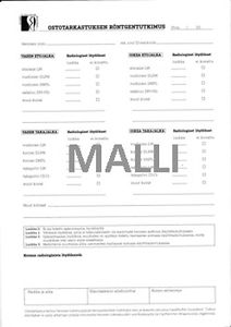 Hevosen ostotarkastuksen röntgentutkimuslomake (SEP)