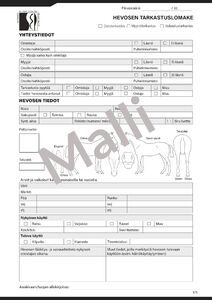 Hevosen tarkastuslomake