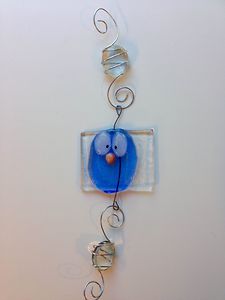 Owl with glass beads